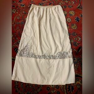 LoveShackFancy Cream Skirt with Lace Detail